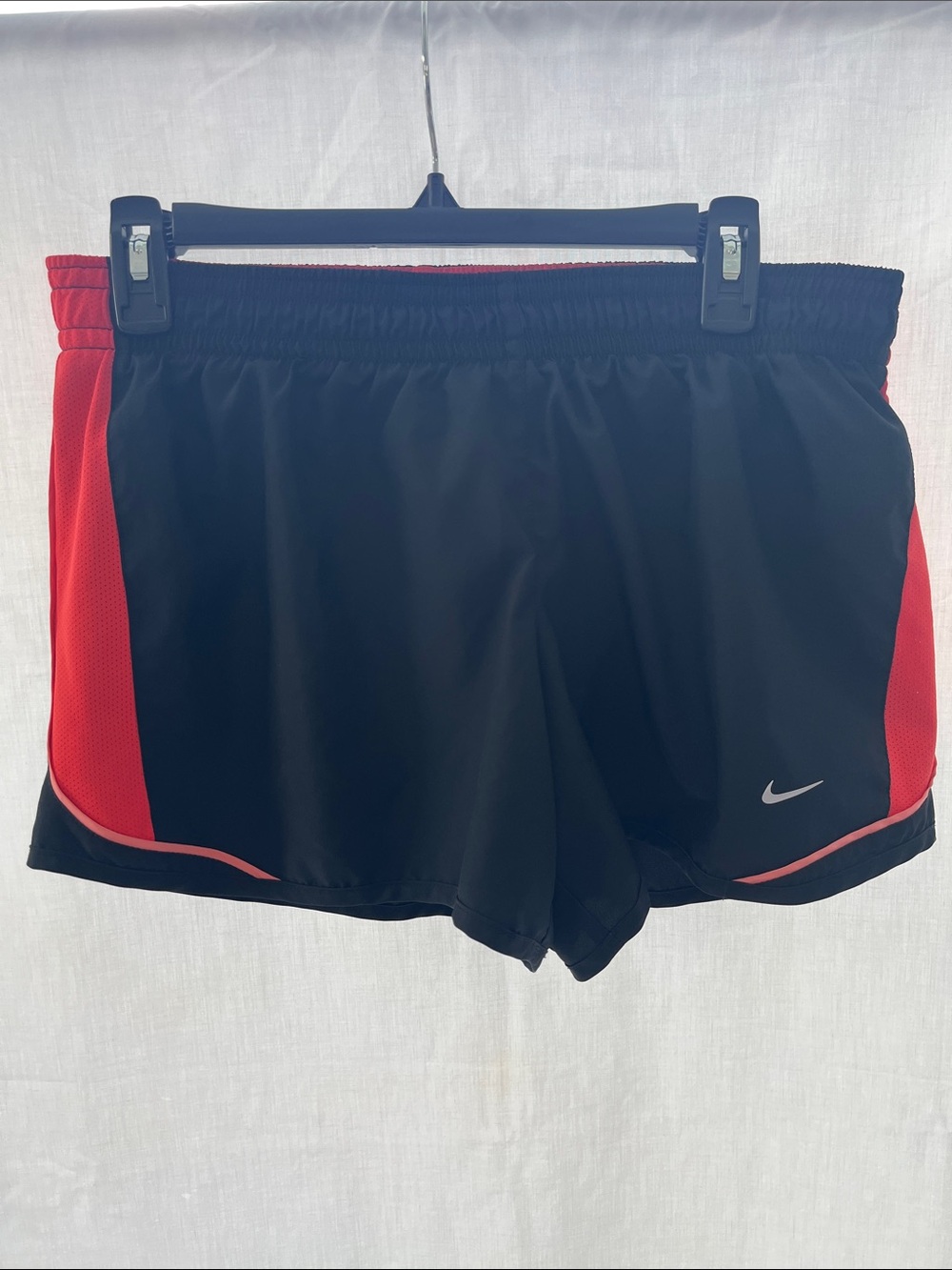 Nike Black Running Shorts with Coral Panels and Pink Trim